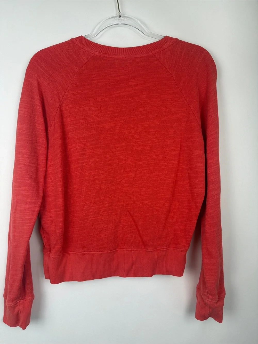 J. Crew Vintage Fleece Orange Red Cotton Crew Neck Pullover Sweatshirt XXS
